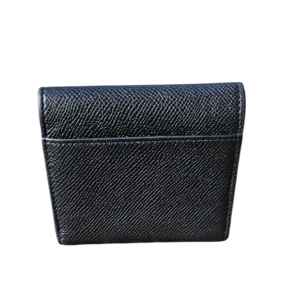 Authentic Christian Dior Calfskin Montaigne Black Leather Tri Fold Wallet